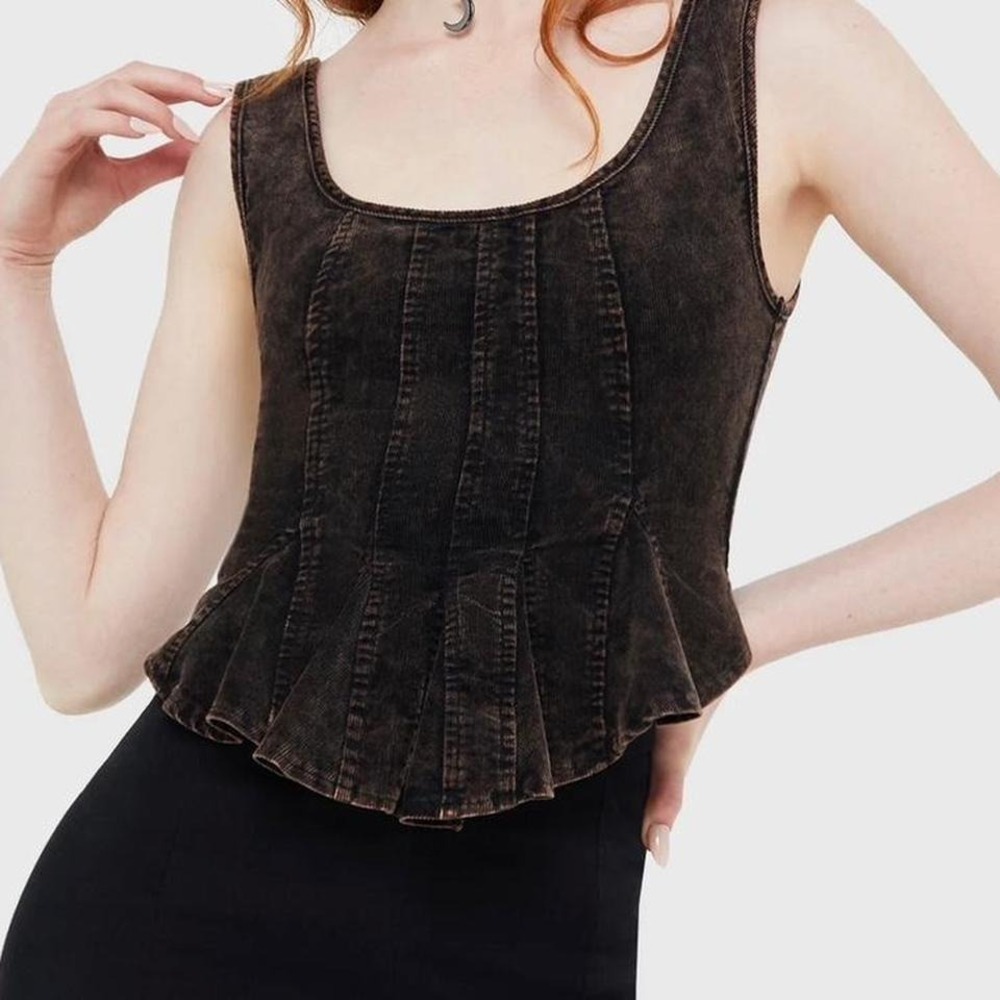 killstar dreadmire corset top in brown size XXL nwt